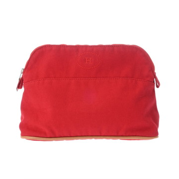 エルメス ボリード ポーチ MM レッド キャンバス レディース 【中古】【bag】