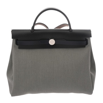 エルメス エールバッグ ジップ PM 2WAY グリバンタン/ブラック/ブルーインディゴ/エベンヌ トワルミリタリー/ヴァッシュハンター ユニセックス バッグ 【中古】【bag】