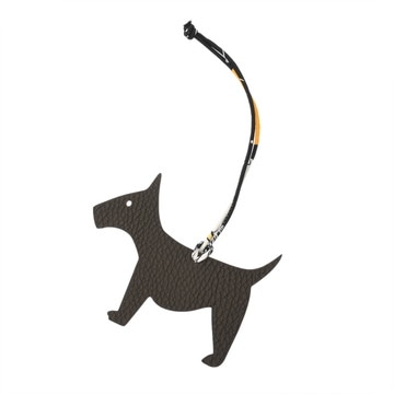 エルメス プティH チャーム イヌ ブラウン トゴ/シルク ユニセックス 【中古】【other】