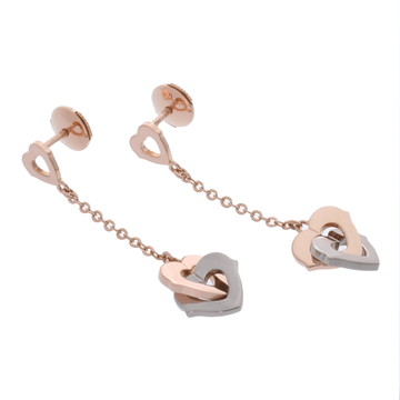 カルティエ ダブルハート ピアス ゴールド B8026700 K18ピンクゴールド PG/K18ホワイトゴールド WG レディース ジュエリー 【中古】【jewelry】