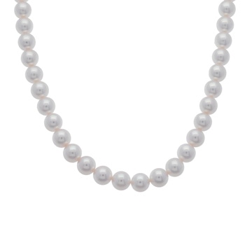 ミキモト パールネックレス 7.0-7.5mm Ｍチャーム付き SIL刻印 シルバー K18ホワイトゴールド WG/パール レディース ジュエリー 【中古】【jewelry】