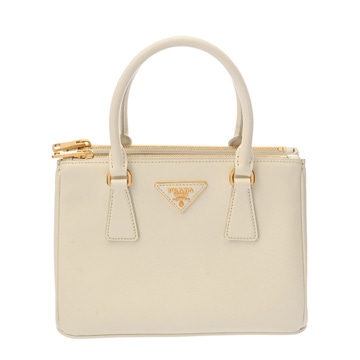 プラダ ガレリア スモール ホワイト 1BA896 サフィアーノレザー レディース バッグ 【中古】【bag】