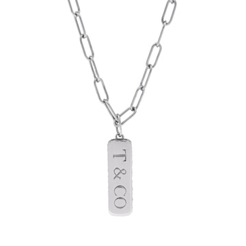 ティファニー T&CO ロゴバー ネックレス シルバー Pt950プラチナ レディース ジュエリー 【中古】【jewelry】