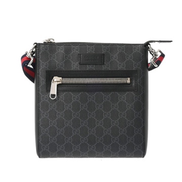 シャネル GGスプリーム スモールメッセンジャーバッグ ブラック/グレー 523599 GGスプリームキャンバス/レザー ユニセックス バッグ 【中古】【bag】