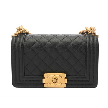 シャネル ボーイシャネル チェーンショルダー 20cm ブラック A67085 グレインドカーフスキン レディース バッグ 【中古】【bag】