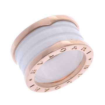 ブルガリ B-ZERO1 リング #53 ゴールド K18ピンクゴールド PG/ホワイトセラミック レディース ジュエリー 【中古】【jewelry】