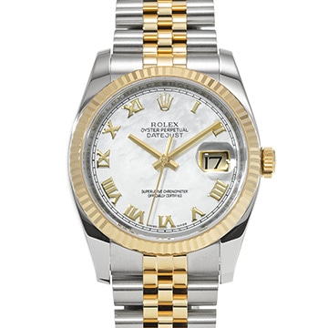 ロレックス デイトジャスト 36 116233NR ホワイトシェル メンズ 時計 【中古】【wristwatch】