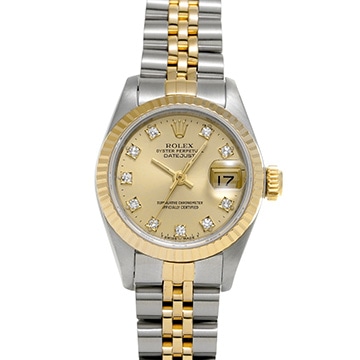 ロレックス デイトジャスト 69173G シャンパン/ダイヤモンド レディース 時計 【中古】【wristwatch】
