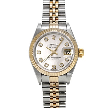 ロレックス デイトジャスト 79173NG ホワイトシェル/ダイヤモンド レディース 時計 【中古】【wristwatch】