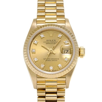 ロレックス デイトジャスト 69178G シャンパン/ダイヤモンド レディース 時計 【中古】【wristwatch】