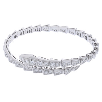 ブルガリ セルペンティヴァイパーブレスレット #Ｍ シルバー 351845 K18ホワイトゴールド WG レディース ジュエリー 【中古】【jewelry】