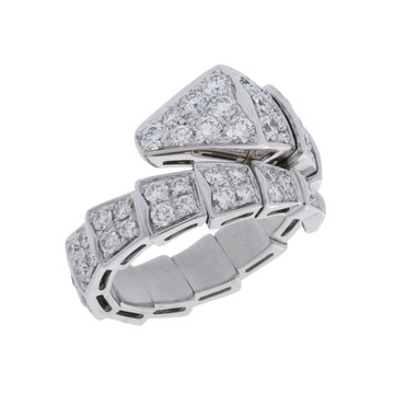 ブルガリ セルペンティヴァイパーリング #Ｓ シルバー 345209 K18ホワイトゴールド WG レディース ジュエリー 【中古】【jewelry】