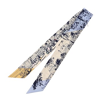 エルメス ツイリー HARNAIS LEGENDAIRE ブルー/クリーム系 064220S シルク100％ レディース 【未使用】【other】