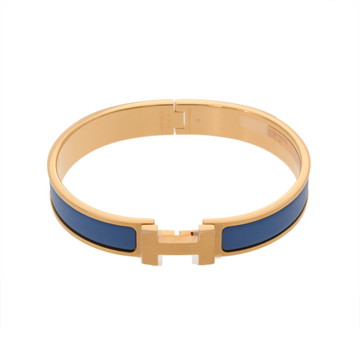 エルメス クリックH ウルトラマリン/マットゴールド金具 エナメル メンズ ジュエリー 【新品】【jewelry】