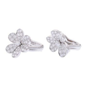 ヴァン クリーフ&アーペル フリヴォル ピアス スモール パヴェ シルバー VCARB65800 K18ホワイトゴールド WG レディース ジュエリー 【中古】【jewelry】