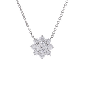 ハリー ウィンストン サンフラワー ネックレス ミニ シルバー PEDPNA003SF Pt950プラチナ レディース ジュエリー 【中古】【jewelry】