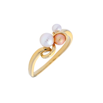 タサキ パールデザインリング 約3.0-4.8ｍｍ ゴールド K18イエローゴールド YG/パール レディース ジュエリー 【中古】【jewelry】