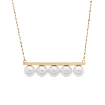 タサキ バランス シグネチャー ネックレス 5Pパール ゴールド P-15884-18KYG K18イエローゴールド YG レディース ジュエリー 【中古】【jewelry】
