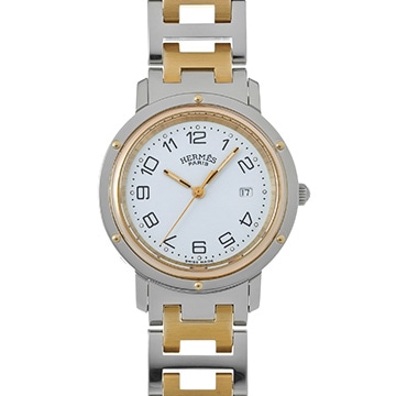 エルメス クリッパー CL3.440 ホワイト メンズ 時計 【中古】【wristwatch】