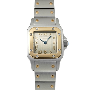 カルティエ サントス ガルベ SM 1057930 グレー レディース 時計 【中古】【wristwatch】