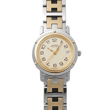 エルメス クリッパー CL4.220 アイボリー レディース 時計 【中古】【wristwatch】