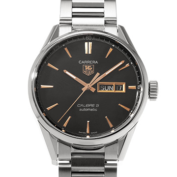 タグ ホイヤー カレラ キャリバー5 デイデイト WAR201C.BA0723 ブラック メンズ 時計 【中古】【wristwatch】