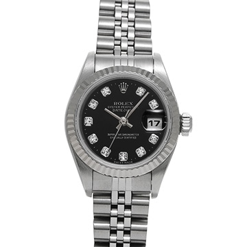 ロレックス デイトジャスト 69174G ブラック/ダイヤモンド レディース 時計 【中古】【wristwatch】