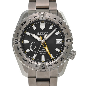 セイコー プロスペックス LXライン スプリングドライブ GMT SBDB029 ブラック メンズ 時計 【中古】【wristwatch】