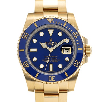 ロレックス サブマリーナ デイト 116618GLB ブルー/ダイヤモンド メンズ 時計 【中古】【wristwatch】