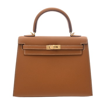 エルメス ケリー25 外縫い  ゴールド ヴォーエプソン レディース バッグ 【未使用】【bag】