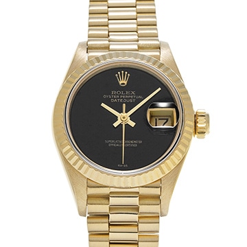 ロレックス デイトジャスト 69178 ブラック レディース 時計 【中古】【wristwatch】