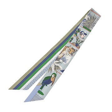 エルメス ツイリー GRAND THEATRE NOUVEAU ライトブルー系/マルチカラー 063761S シルク100％ レディース 【新品】【other】