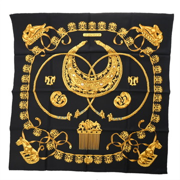 エルメス カレ90 LES CAVALIERS D OR マルチカラー シルク100％ レディース 【中古】【other】