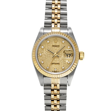 ロレックス デイトジャスト 69173G シャンパンコンピュータ/ダイヤモンド レディース 時計 【中古】【wristwatch】