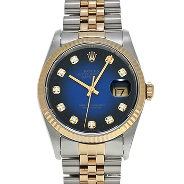 ロレックス デイトジャスト 16233G ブルー・グラデーション/ダイヤモンド メンズ 時計 【中古】【wristwatch】