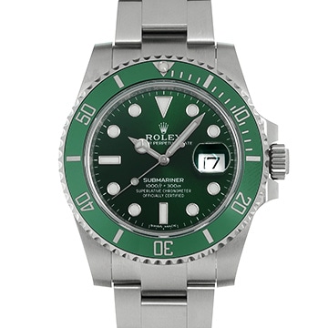 ロレックス サブマリーナ デイト 116610LV グリーン メンズ 時計 【中古】【wristwatch】