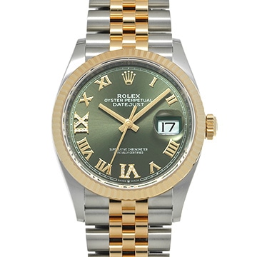 ロレックス デイトジャスト 36 126233 オリーブグリーン/ダイヤモンド メンズ 時計 【新品】【wristwatch】