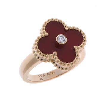 ヴァン クリーフ&アーペル ヴィンテージアルハンブラ リング #48 ゴールド VCARD40848 K18イエローゴールド YG レディース ジュエリー 【中古】【jewelry】