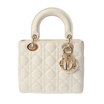 ディオール カナージュ LADY DIOR MY ABCDIOR スモールバッグ  ホワイト M05380NGE ラムスキン レディース バッグ 【中古】【bag】