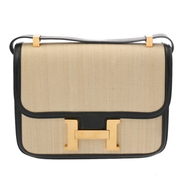 エルメス コンスタンス 23 ナチュラル/ブラック クリノラン レディース バッグ 【中古】【bag】