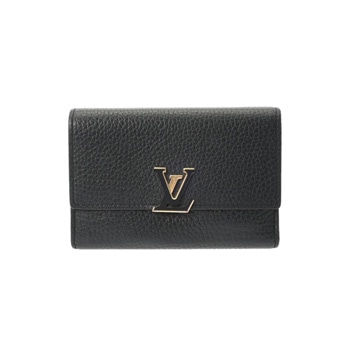 ルイ ヴィトン ポルトフォイユ カプシーヌ コンパクト ノワール/ホットピンク M62157 トリヨンレザー レディース 財布 【中古】【purse】