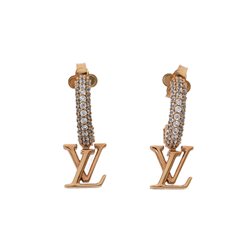 ルイ ヴィトン フープLV アイコニック ゴールド M01732 メタル/ストラス レディース ジュエリー 【中古】【jewelry】