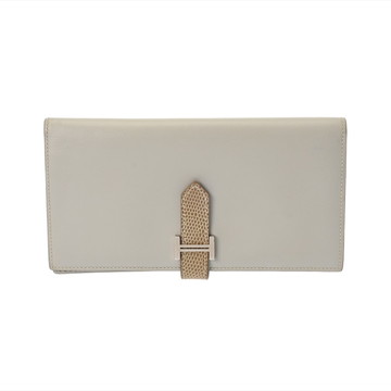 エルメス ベアン スフレ グリスパール/フィセル タデラクト/リザード ユニセックス 財布 【中古】【purse】