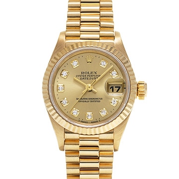 ロレックス デイトジャスト 69178G シャンパン/ダイヤモンド レディース 時計 【中古】【wristwatch】