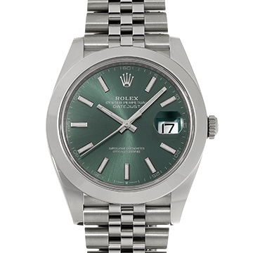 ロレックス デイトジャスト 41 126300 ミントグリーン メンズ 時計 【中古】【wristwatch】