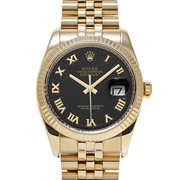ロレックス デイトジャスト 116238 ブラックサンビーム メンズ 時計 【中古】【wristwatch】