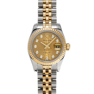 ロレックス デイトジャスト 179173G シャンパンコンピュータ/ダイヤモンド レディース 時計 【中古】【wristwatch】