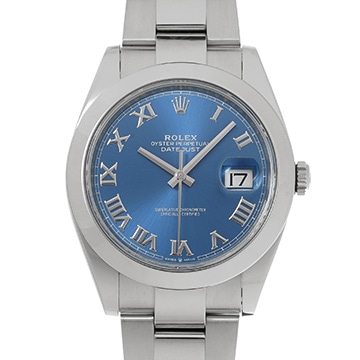 ロレックス デイトジャスト 41 126300 アズーロブルー メンズ 時計 【中古】【wristwatch】