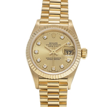 ロレックス デイトジャスト 69178G シャンパン/ダイヤモンド レディース 時計 【中古】【wristwatch】