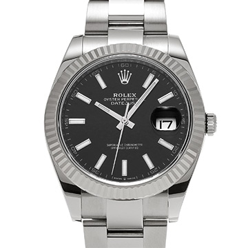 ロレックス デイトジャスト 41 126334 ブライトブラック メンズ 時計 【中古】【wristwatch】